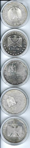 Euro silbermünzen sammlung - 10,