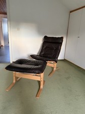 Siesta Sessel Westnofa Vestlandske Ingmar Relling Teak Midcentury mit Fusshocker