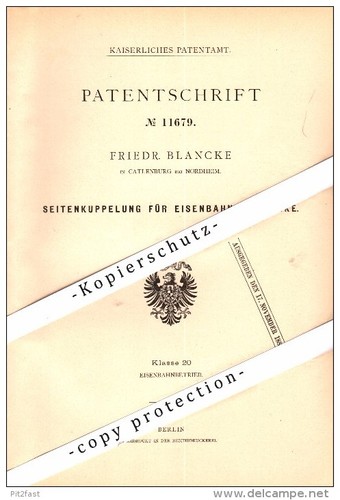 Original patent blancke - original, f.
