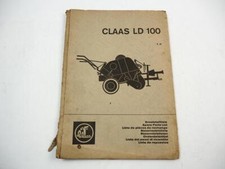 Claas LD100 Niederdruck Presse Ersatzteilliste Ersatzteilkatalog 1967
