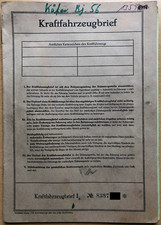 Fahrzeugbrief KFZ Brief 1956 VW Ovali Käfer Typ 1 30 PS mit Abmeldebescheinigung