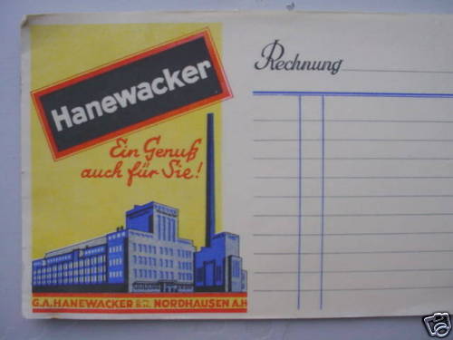 5494 rechnung hanewacker tabak - 5494,
