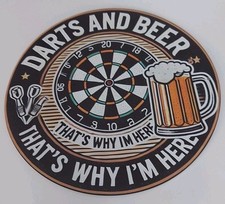 Blechschild/ rund/ Darts and Beer.../ Hobby/ Spruch/ Partykeller/ Deko