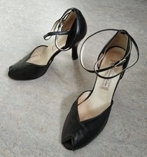 Werner Kern Tanzschuhe Latein Damen Absatz 8-9 cm Gr. UK 6,5 Leder schwarz gebr.