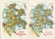 AK DDR Landkartenmotiv 2 x