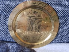 Messingteller Tablett Feuervogel