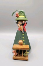 Vintage Räuchermann "Vogelhändler" deutscher Räuchergefäß repariert - nur Oberteil!