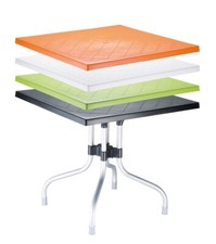 Balkontisch Gartentisch Tisch FORZA Kunststoff ALU 80 x 80 cm klappbar