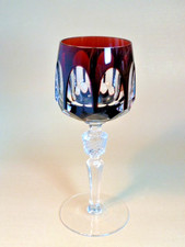 Römerglas rot Überfang Bleikristall 24% Weinrömer geschliffen Vintage 70 er top