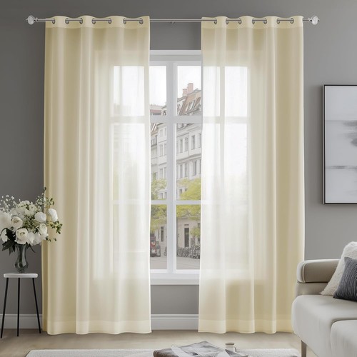 ösenvorhang voile hellbeige - Ösenvorhang,