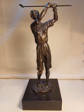 Vintage Figur, Schöne Bronzierte Figur, Golferin 