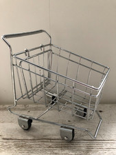 Deko Einkaufswagen Metall klein 21cm hoch für Gutscheingeschenk o. ZasterPasta