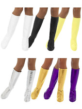 60s 70s PVC Gogo Stiefel Abdeckung Kniehoch Damen Kostüm Zubehör