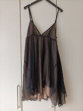 Phard Flatterkleid Lagenkleid braun/schwarz 100 % Seide Gr. L