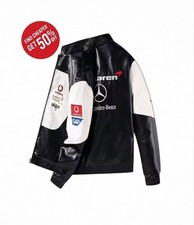 Premium Mercedes-Benz Vintage Motorsport Jacke. F1. Nascar. Racing. Leder