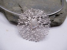 XL Kettenanhänger 925 Sterlingsilber Mondstein Freeform Sonne Strahlen ADK