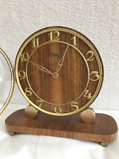 Kaminuhr - Buffetuhr - Tischuhr  ODO Uhr Vintage Uhr Holz & Messing 70er Jahre