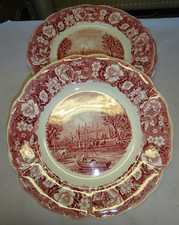 *4 tlg. Speiseteller flach Palissy Pottery Thames River Scenes Ø ca. 25,5 cm