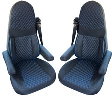 Wohnmobil Schonbezüge für Aguti GIS Liner und Milan Sitze in Schwarz/Blaue GT406