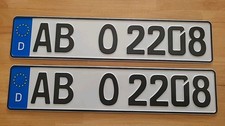 2 Kfz Kennzeichen | 520x110mm | Nummernschilder Autokennzeichen AB O 2208 Neu