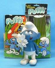 Blumen Schlumpf Hohlkörper FURGA 1982 Italien 15cm Arme Beine beweglich MiB OVP