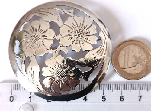 Brosche silber floral - floral, art