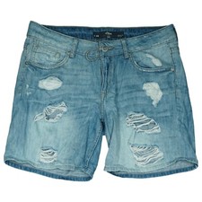 s.Oliver ABBY Damen Short low R destroyed Bermuda Hose Capri W28 used look blau