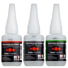 3 * Sekundenkleber, Industrie, Handwerk, Modellbau, Profi Set: dünn mittel dick