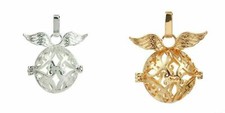 Engelsrufer mit Flügeln (Kugeln 16mm) silber gold Kugelkäfig Anhänger Klangkugel