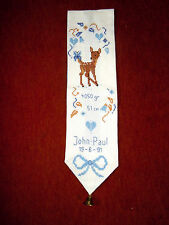 Wunderschön besticktes BABY-Welcome-Bild Kreuzstich Handarbeit SUPER! 