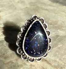 Vintage Glitzer Ring mit Lila