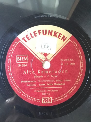 Telefunken schellackplatte - telefunken,