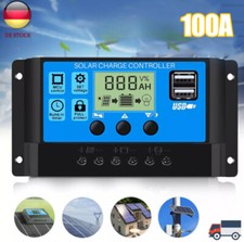 Solar Laderegler 12V-24V 100A PWM Solar Photovoltaik Laderegler Daul USB Regler