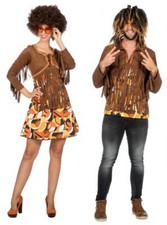 70er 80er Jahre Kostüm Flowerpower Hippie Hose Weste Disco Party Kleid Anzug Hut