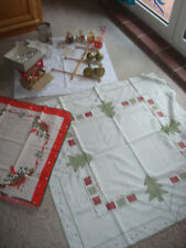 Weihnachtsdeko Tischdecke Sternschale Windlicht Holzbaum Glockenspiel Kugel