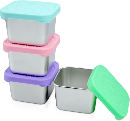 Edelstahl snackbox mit deckel - edelstahl,