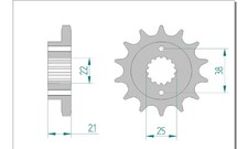 Ritzel 15-Zähne 530-Teilung für Cagiva Elefant 900 ie GT Bj. 1991-1993