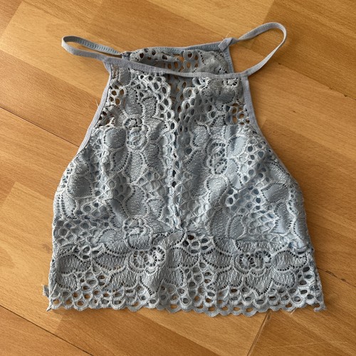 Crop top spitze - top, blau