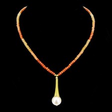 Mandarin-Granat Halskette mit