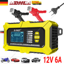 Autobatterie 12V 6A Ladegerät & Tester KFZ LKW Motorrad Batterie AGM Analyzer DE