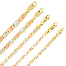 14K Massiv Gelb Rosé Weiß