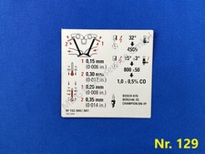 Original Aufkleber Motordaten