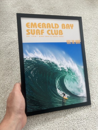 Surf gerahmter druck poster - a4,