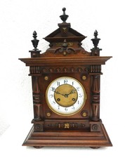 antike Tischuhr ,Kaminuhr, Bibliotheks-Uhr, um 1900, Junghans, Historismus, Grün