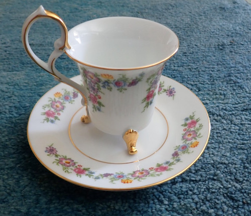 Mokkatasse tasse blumen - tasse, gold