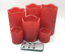 LED-Stumpenkerzen Metallic Rot