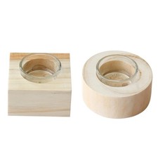 Rustikaler Holzkerzenhalter