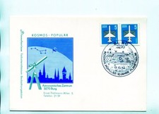 DDR Postkarte Burg 13.10.84 Astronomisches Zentrum Fernrohr Kosmos Planetarium