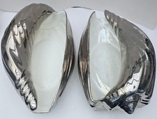 2 Stck Muschel Design Keramik  Blumen Übertopf-Vase Silber/perlmutt Gefäß