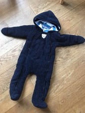 Steiff Winter Overall Wagenanzug Teddy kuschelig blau Gr 80